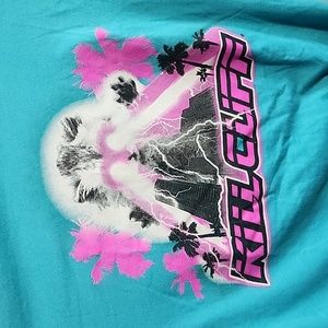 Kill Cliff Rock Tee 90s Colors Pink Teal Graphic Printed Shirt